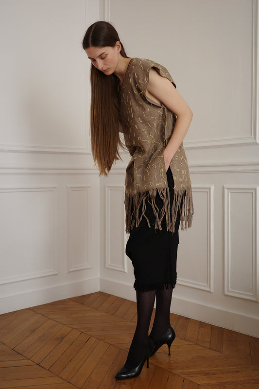 DRIES VAN NOTEN — Handwoven Silk Tunic, 1990s