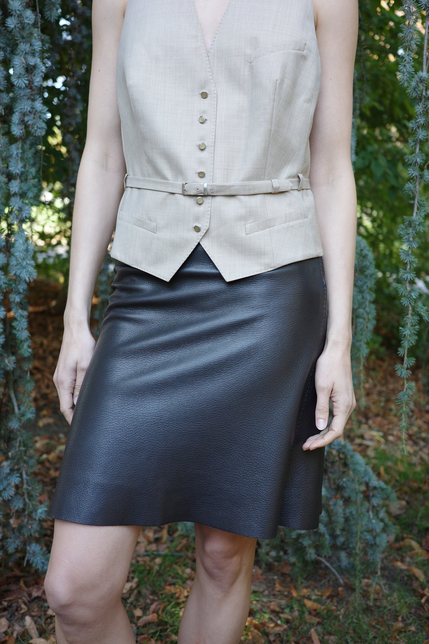 HERMÈS —  Skirt, deerskin