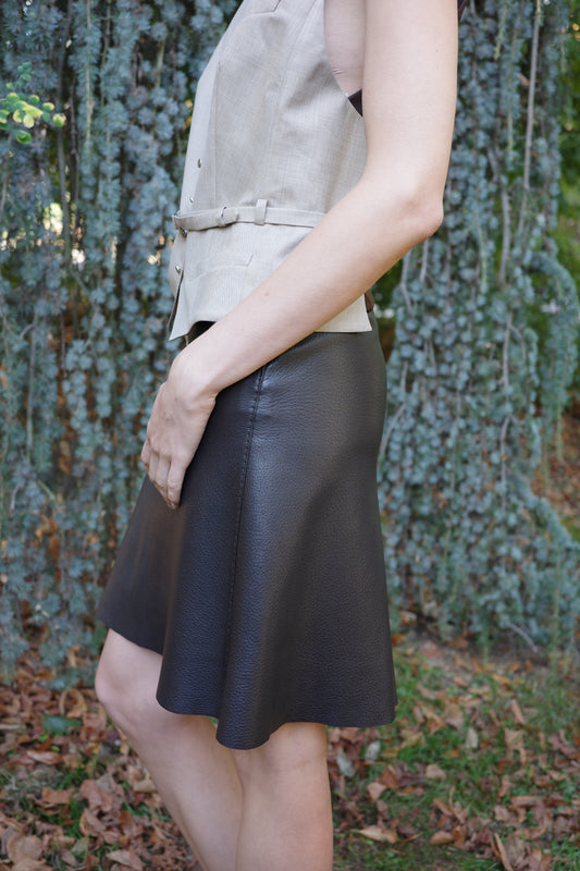 HERMÈS —  Skirt, deerskin