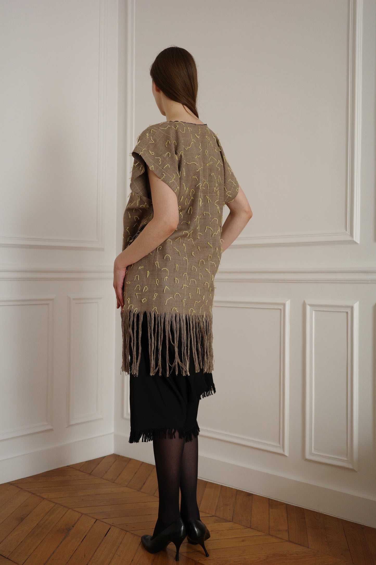DRIES VAN NOTEN — Handwoven Silk Tunic, 1990s