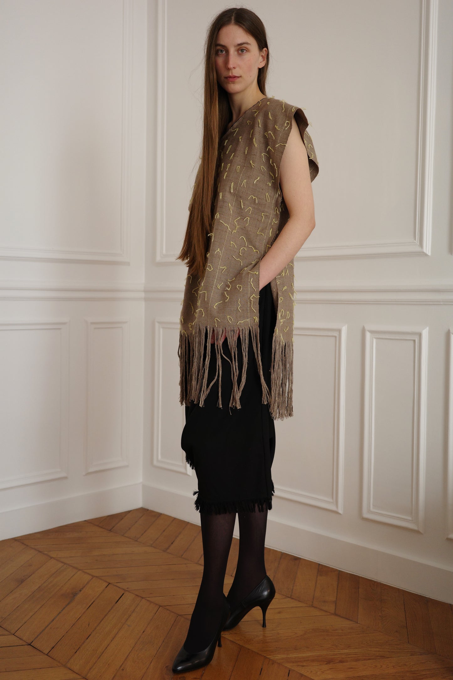 DRIES VAN NOTEN — Handwoven Silk Tunic, 1990s